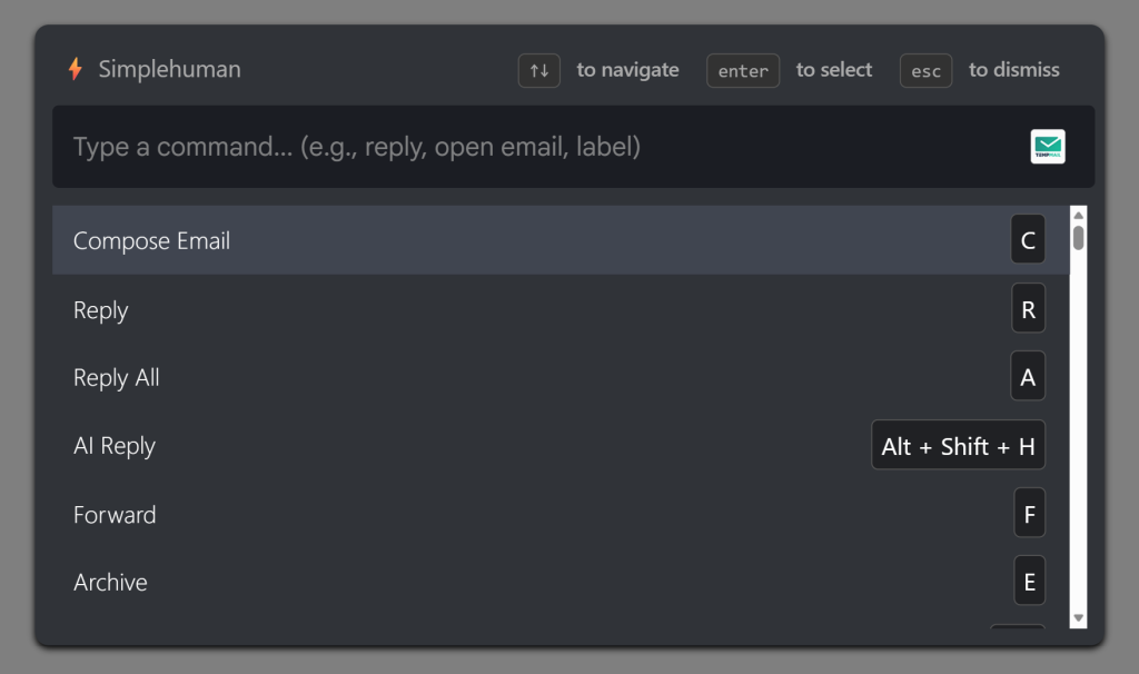 How CMDK Teaches You Gmail Keyboard Shortcuts While You Work